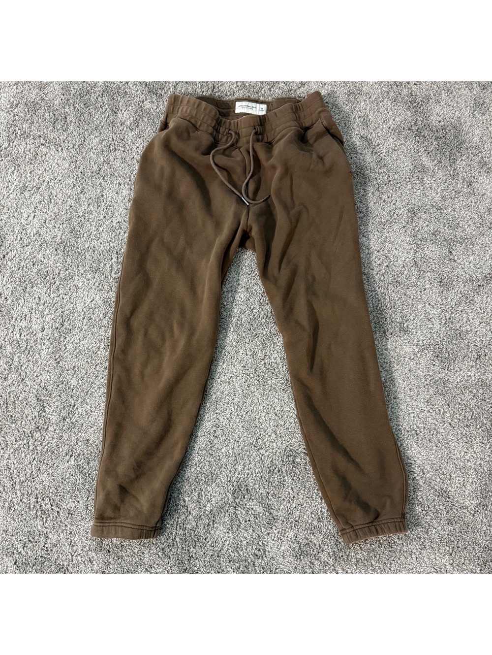 Abercrombie & Fitch Men's Relaxed Soft A&F Fleece Sweatpants Brown Medium